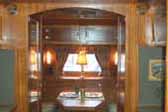 Photo of amazing woodwork and fixtures in rare 1938 Kozy Coach Trailer